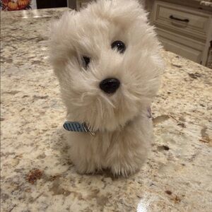 American Girl Little Plush White Dog Coconut with Collar- Retired